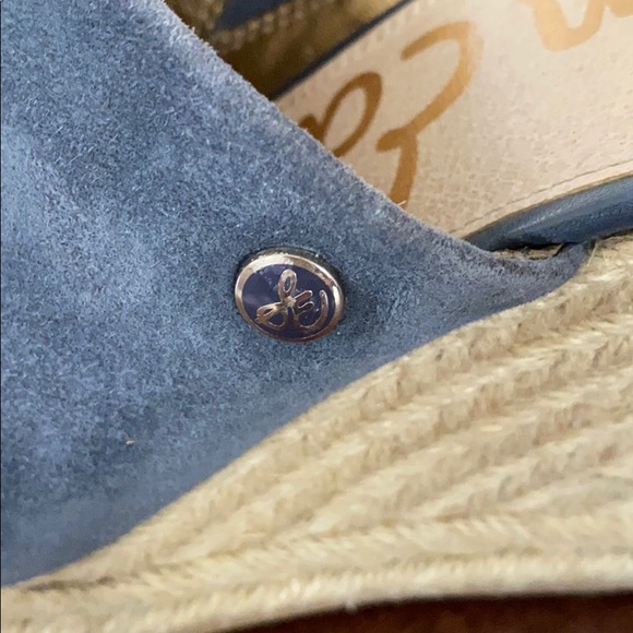 Sam Edelman| Blue Suede Wedge Heels - Picture 6 of 7